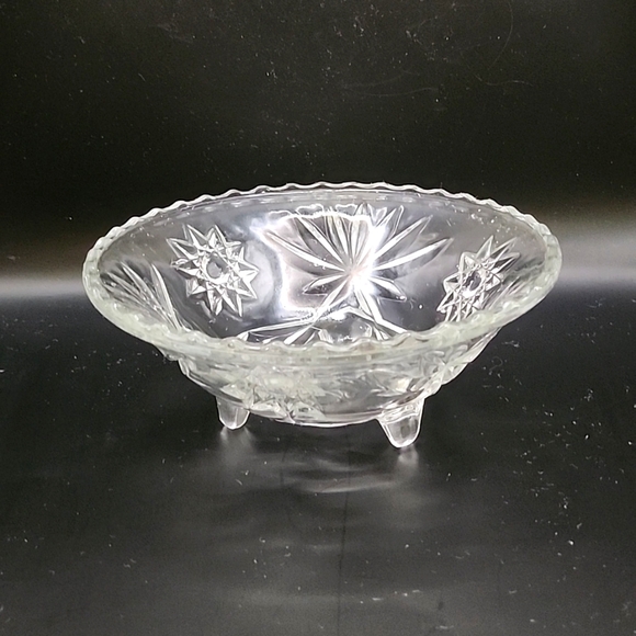 Vintage Anchor Hocking Clear Glass Footed Candy Dish 7" X 3" - Picture 1 of 11